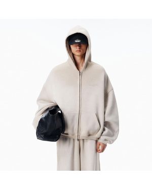 Alexander Wang Crystal Washed Terry Zip Hoodie - Brown