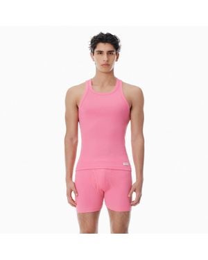 Alexander Wang Cropped Racerback Tank Top - Pink