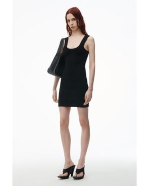 Alexander Wang Logo Rib-knit Tank Minidress - Black