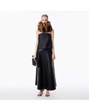 Alexander Wang Midi Circle Skirt Leather - Black