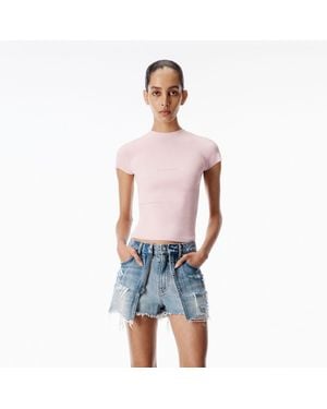 Alexander Wang Knit Logo Baby Tee - Blue