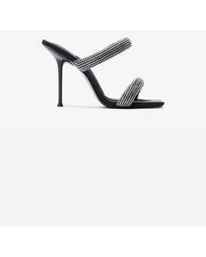 Alexander Wang Julie Crystal Hotfix 105Mm Satin Tubular Sandal - Multicolor