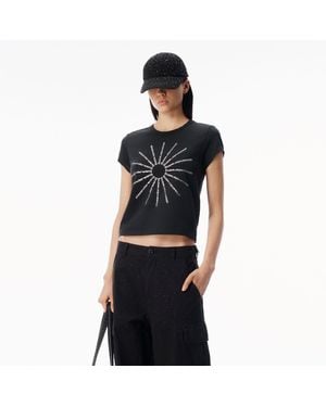 Alexander Wang Crystal Pinwheel Fitted Tee - Blue
