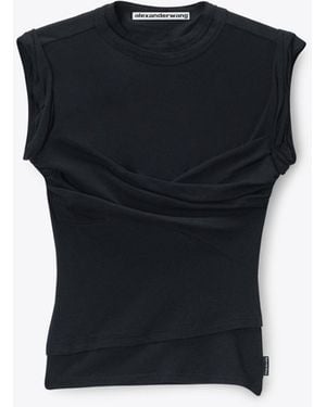 Alexander Wang Twisted Bust Layered Tank - Black
