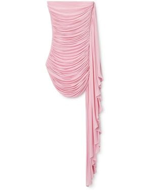 Alexander Wang Asymmetric Ruched Strapless Mini Dress - Pink