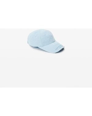 Alexander Wang Crystal Embellished Distressed Baseball Cap - Blue