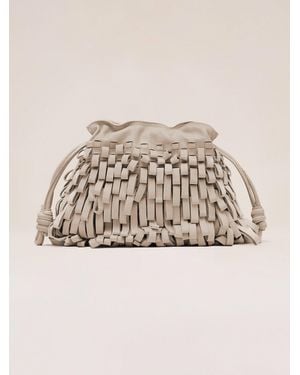 Alexis Quinn Fringe Loop Clutch - Natural