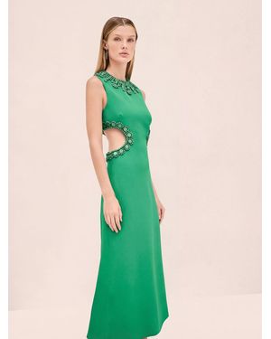 blue and white tiered maxi dress Petal and Pup Women's Raphael Tiered Maxi Dress