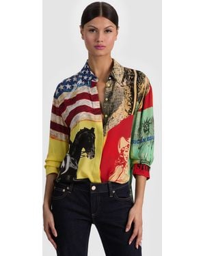 Alice + Olivia Dimitra Oversized Button Down - Red