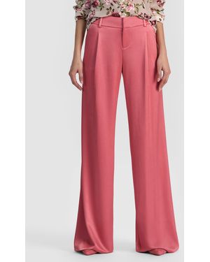 Alice + Olivia Eric Satin Pant - Red