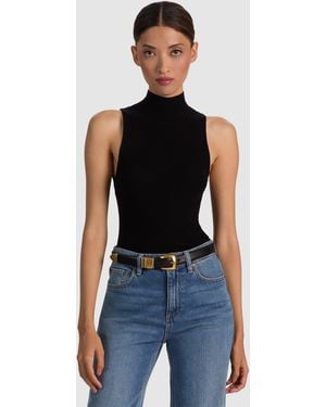 Alice + Olivia Darcey Wool Sleeveless Turtleneck - Blue
