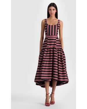 Alice + Olivia Diana Striped Structured Midi Dress