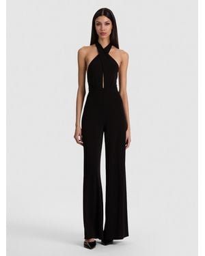 Alice + Olivia Evelina Halter Jumpsuit - Black