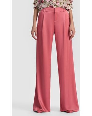 Alice + Olivia Eric Satin Pant - Red