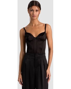Alice + Olivia Mira Corset Top - Black