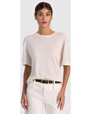 Alice + Olivia Amelie Cashmere Knit Tee - White