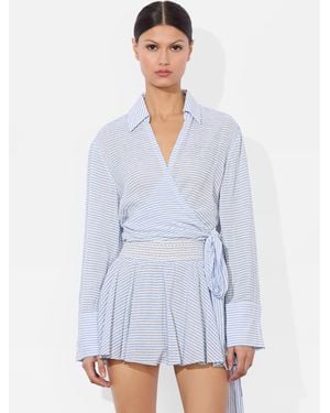 Alice + Olivia Hannon Wrap Top - White