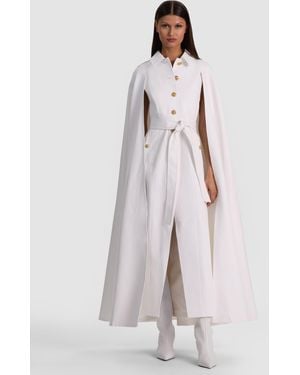 Alice + Olivia Kohler Maxi Trench Cape - White