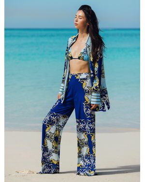 Alice + Olivia Lane Oversized Button Down - Blue
