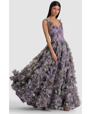 Alice + Olivia Calissa Embellished Ballgown - Gray