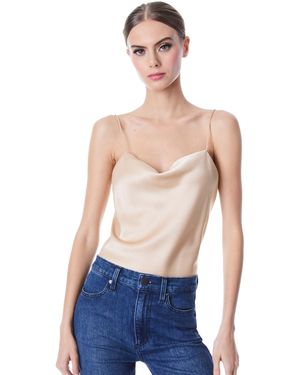 Alice + Olivia Harmon Slip Tank - Blue