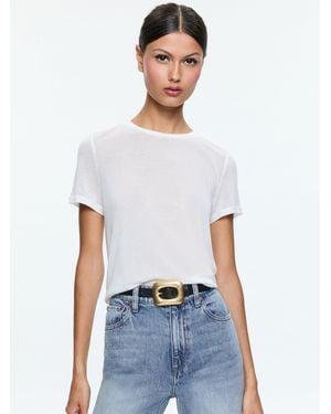 Alice + Olivia Cindy Cropped Tee - White
