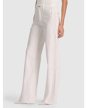 Alice + Olivia Chic Embellished Jean - White