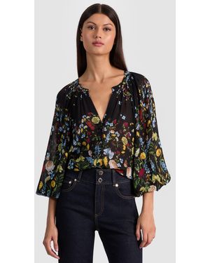 Alice + Olivia Thalia Button Down Blouse - Black