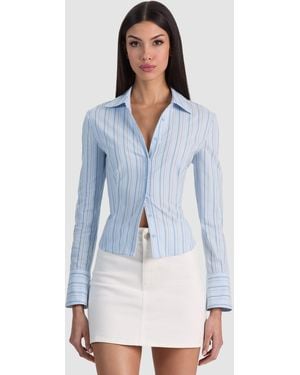 Alice + Olivia Freya Button Down Top - Blue