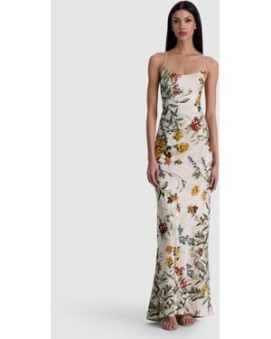 Alice + Olivia Montana Maxi Slip Dress - White