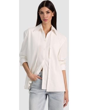 Alice + Olivia Aimee Double Layer Button Down - White