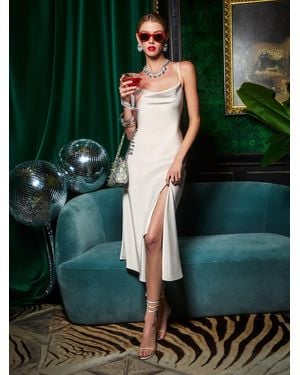 Alice + Olivia Harmony Embellished Drapey Slip Midi Dress - Green