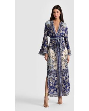 Alice + Olivia Chassidy Bell Sleeve Dress - Blue