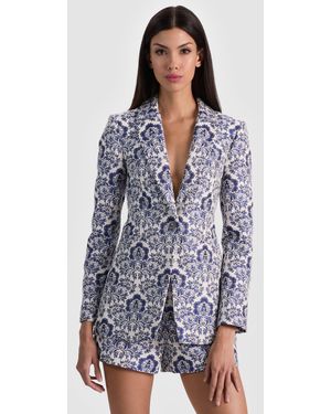 Alice + Olivia Breann Printed Blazer - Blue