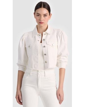 Alice + Olivia Lana Denim Jacket - White