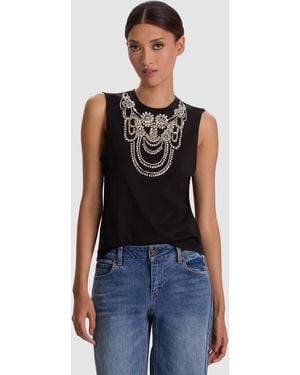 Alice + Olivia Dede Embellished Tank - Blue