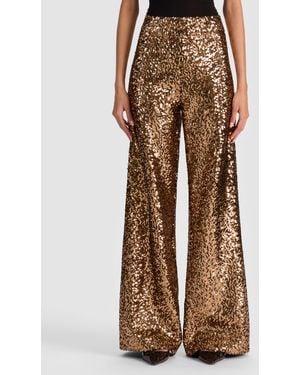 Alice + Olivia Athena Sequin Pant - Brown
