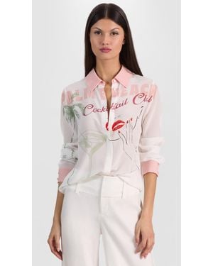 Alice + Olivia Willa Silk Blouse - White