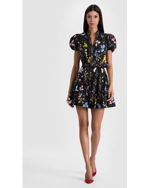 Alice + Olivia Cora Mini Shirt Dress - Black