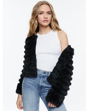 Alice + Olivia Fawn Faux Fur Jacket - Blue