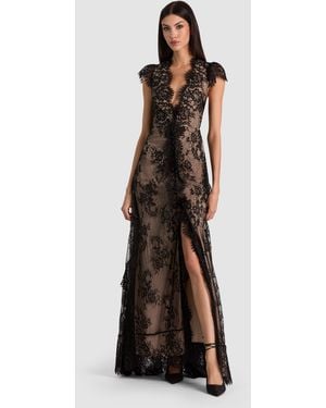 Alice + Olivia Rosemarie Lace Gown - White