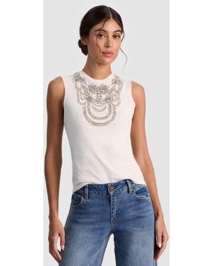 Alice + Olivia Dede Embellished Tank - White