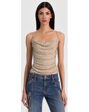 Alice + Olivia Harmon Crystal Slip Tank - Blue