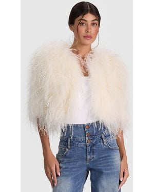 Alice + Olivia Kidman Feathered Jacket - Blue