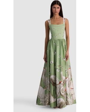 Alice + Olivia Guinevere Bustier Maxi Dress - Green