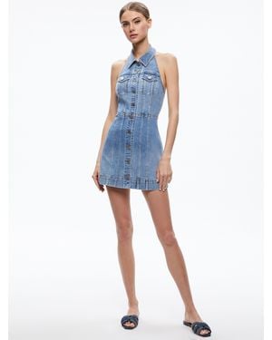 Alice + Olivia Kendall Denim Mini Dress - Blue