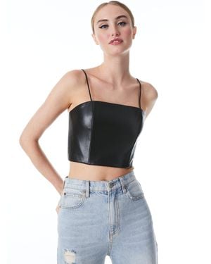 Alice + Olivia Pearle Vegan Bustier - Gray