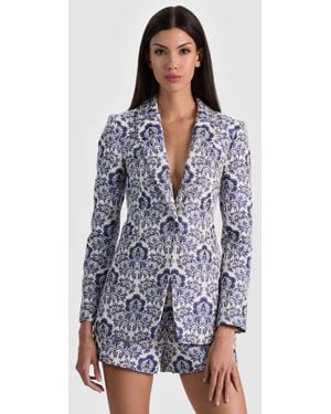 Alice + Olivia Breann Printed Blazer - Blue