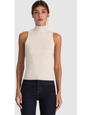 Alice + Olivia Darcey Wool Sleeveless Turtleneck - White
