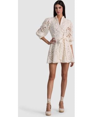 Alice + Olivia Lucy Mini Shirt Dress - Natural